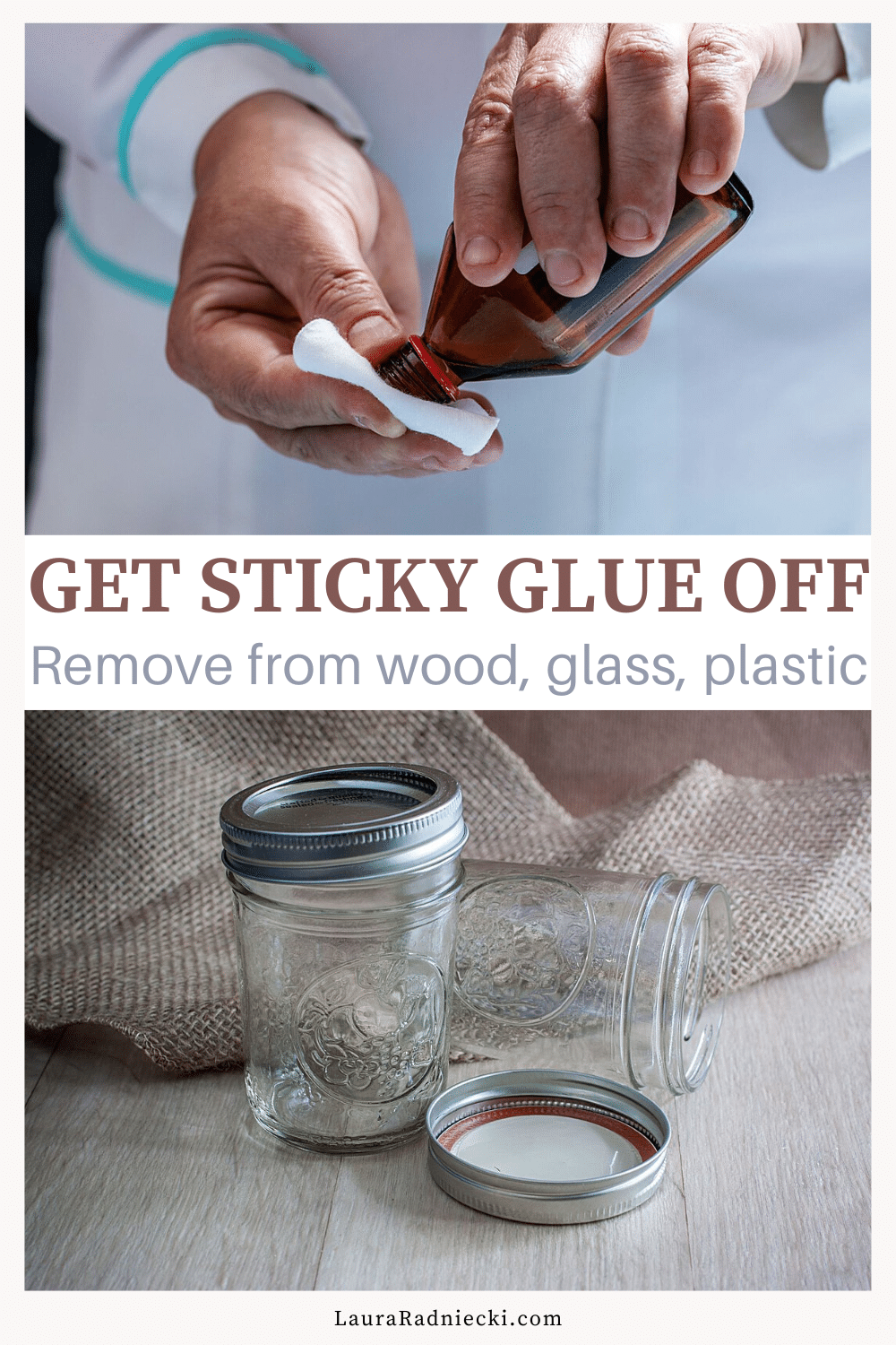 How to get sticky residue off wood, glass, and plastic