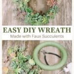 Learn how to make a succulent wreath for your home using fake succulent plants.