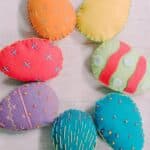 Learn how to make felt Easter eggs with a blanket stitch edge and embroidery detail.