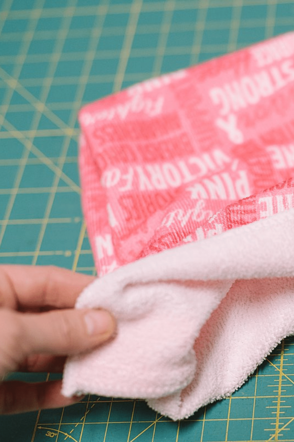 DIY Breast Cancer Hand Towel Tote Bag