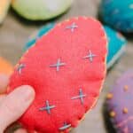 Learn how to make felt Easter eggs with a blanket stitch edge and embroidery detail.