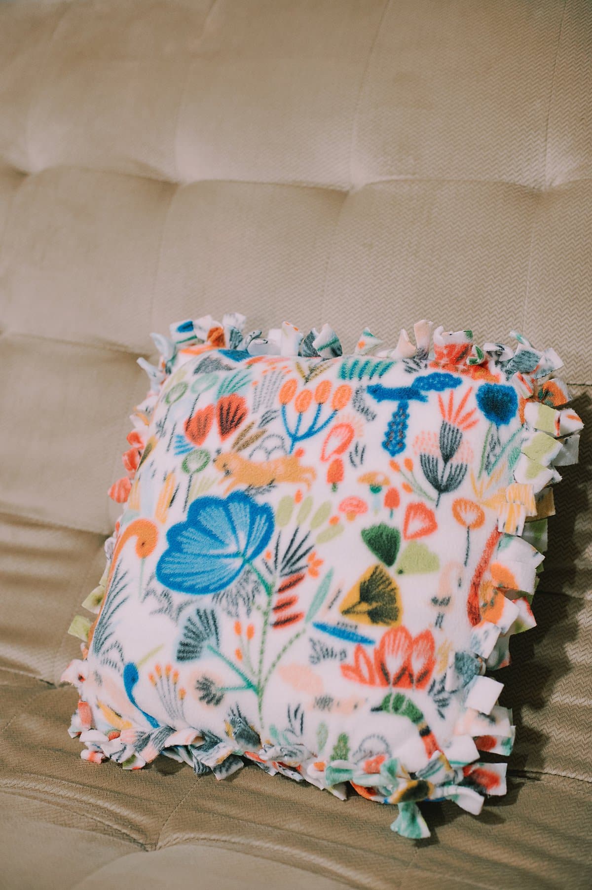 no sew pillow case made with fleece