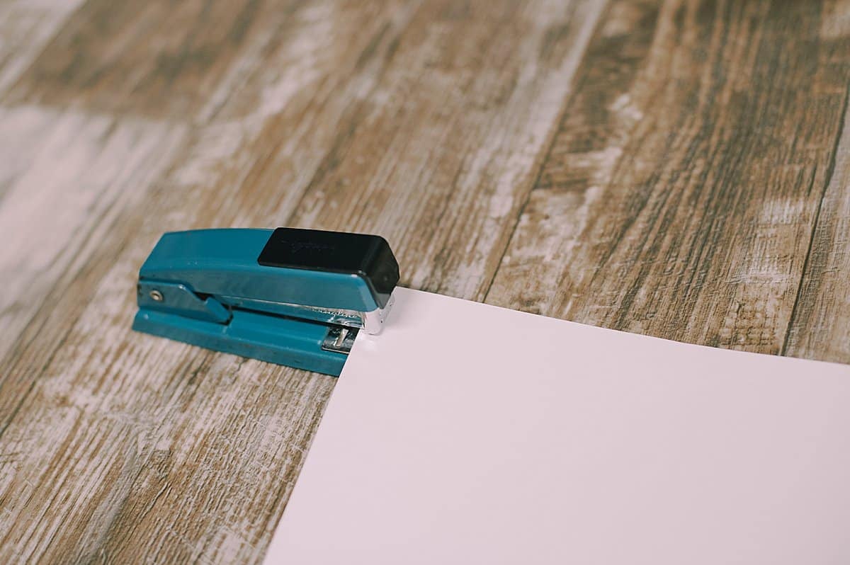 staple paper together to make a book