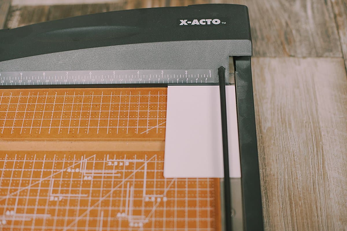 paper cutter to cut fabric into a book