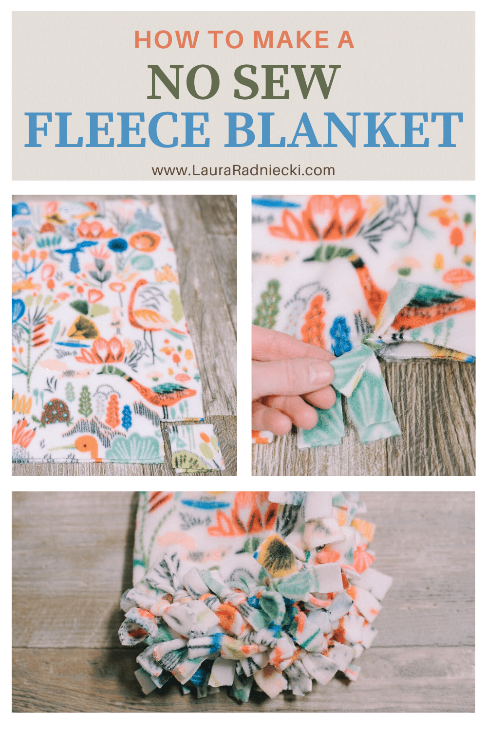 How to Make a Fleece Tie Blanket | How to Make a No Sew Fleece Blanket with Ties