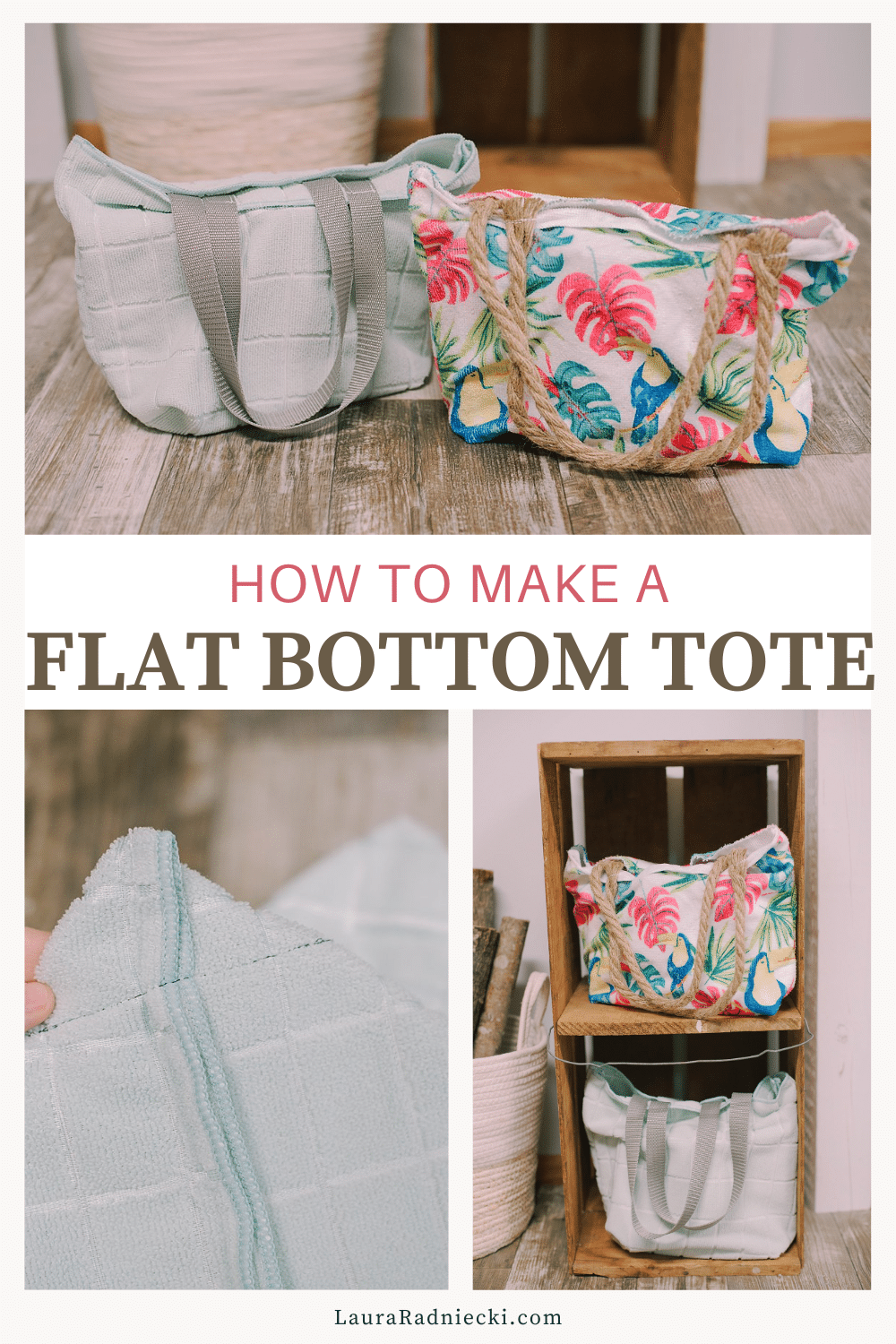 How to Make a Flat Bottom Tote Bag Out of Hand Towels