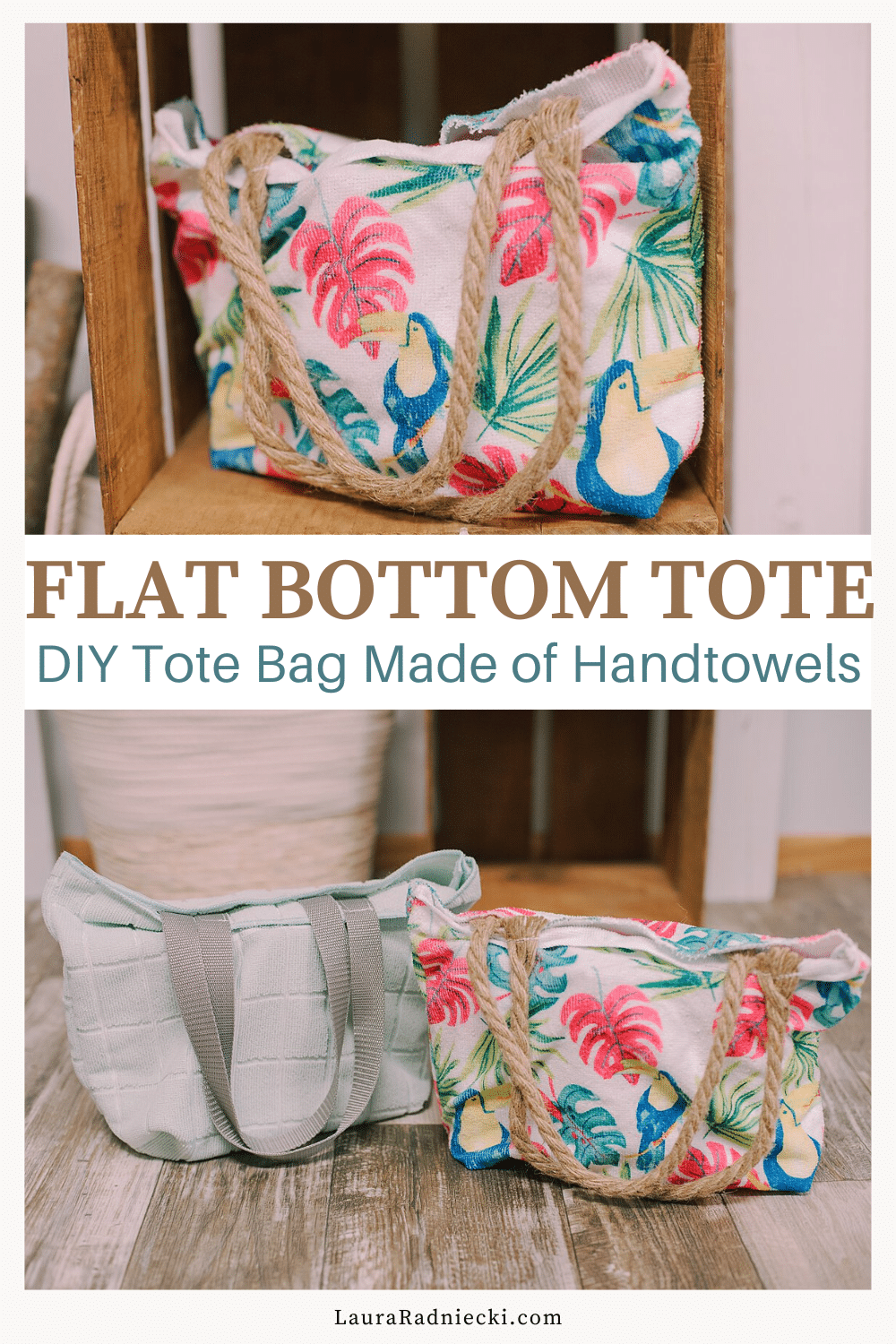 How to Make a Flat Bottom Tote Bag Out of Hand Towels