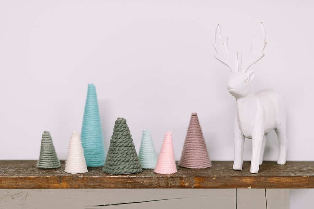 how to make yarn wrapped christmas trees using paper cones