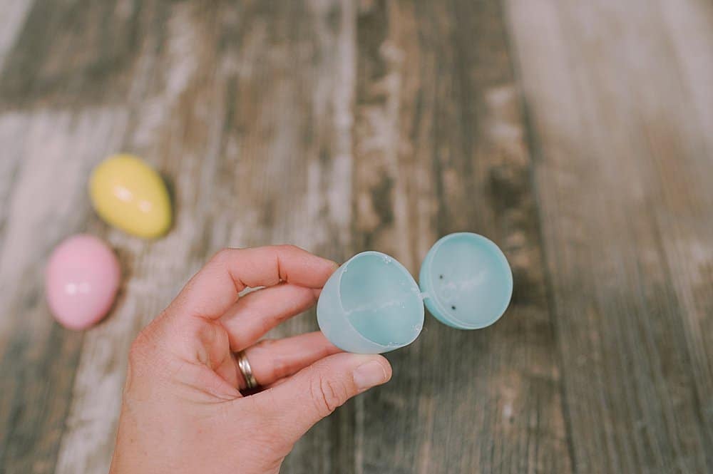 hot glue plastic egg shut