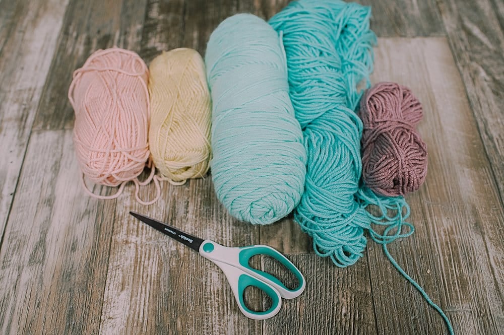 pastel colors of yarn