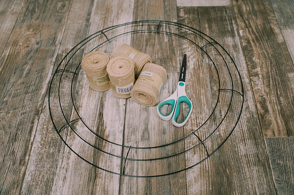 supplies to make a burlap wreath