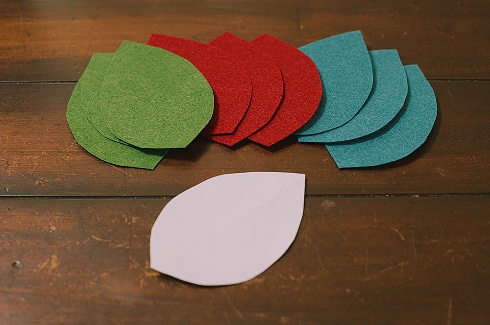 cut out leaf shapes from the felt