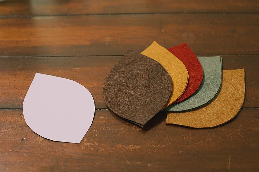 cut out leaf shapes from the felt