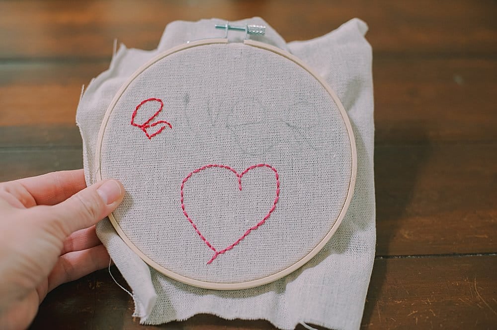 how to make a DIY kids handwritten embroidery keepsake