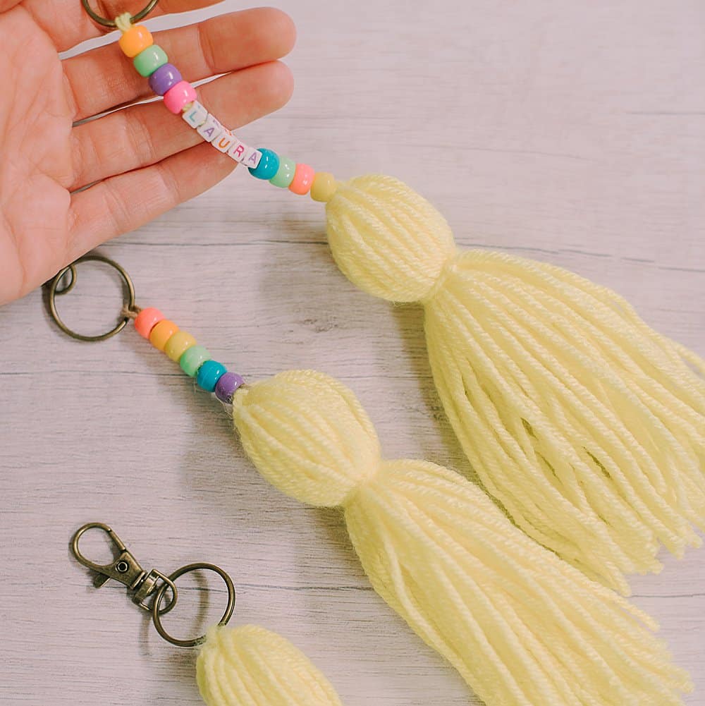 How to Make Yarn Tassel Keychains for Back-to-School