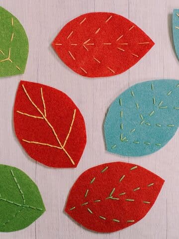 How to make embroidered felt leaves