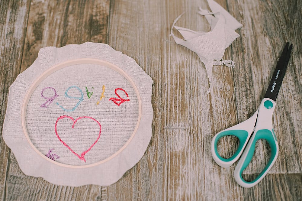 how to make a DIY kids handwritten embroidery keepsake