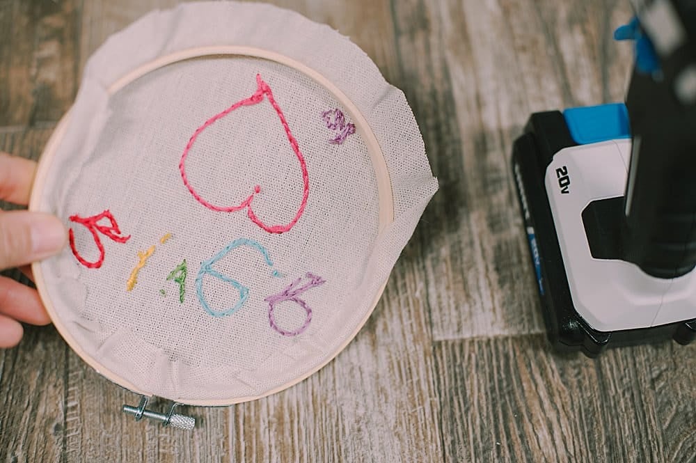 how to make a DIY kids handwritten embroidery keepsake