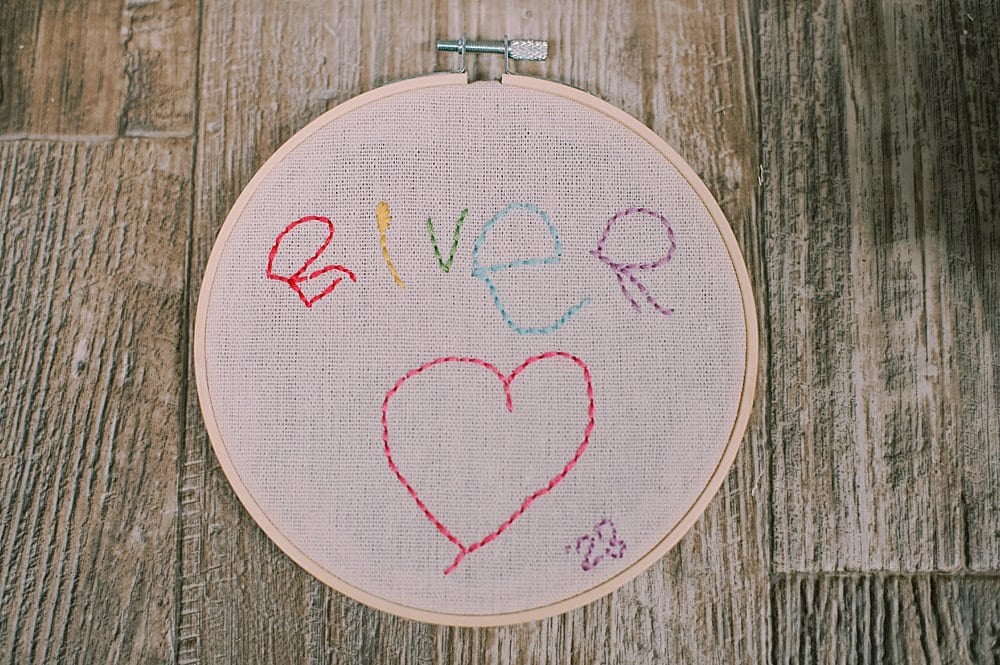 how to make a DIY kids handwritten embroidery keepsake