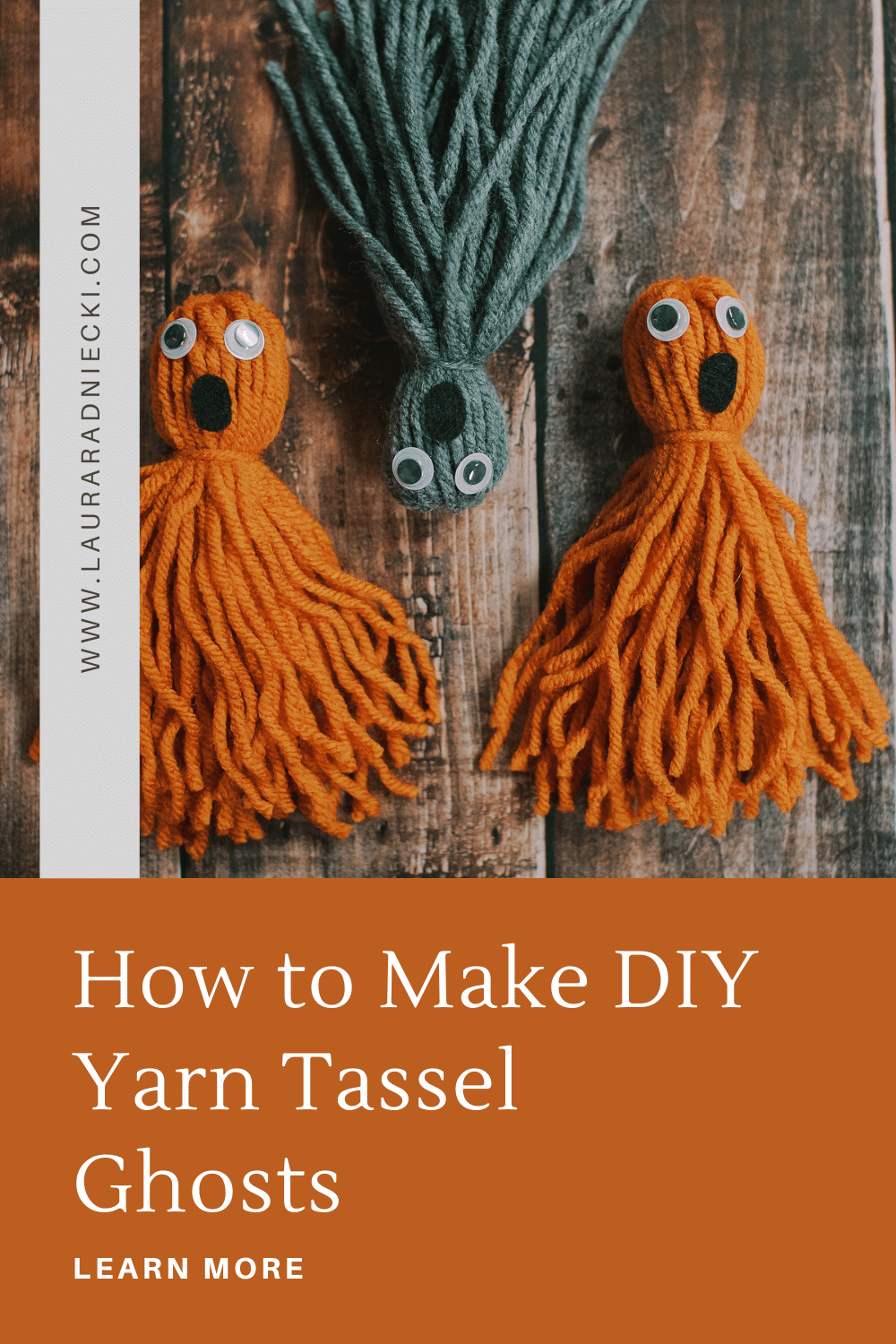 How to Make Yarn Tassel Ghosts for Halloween