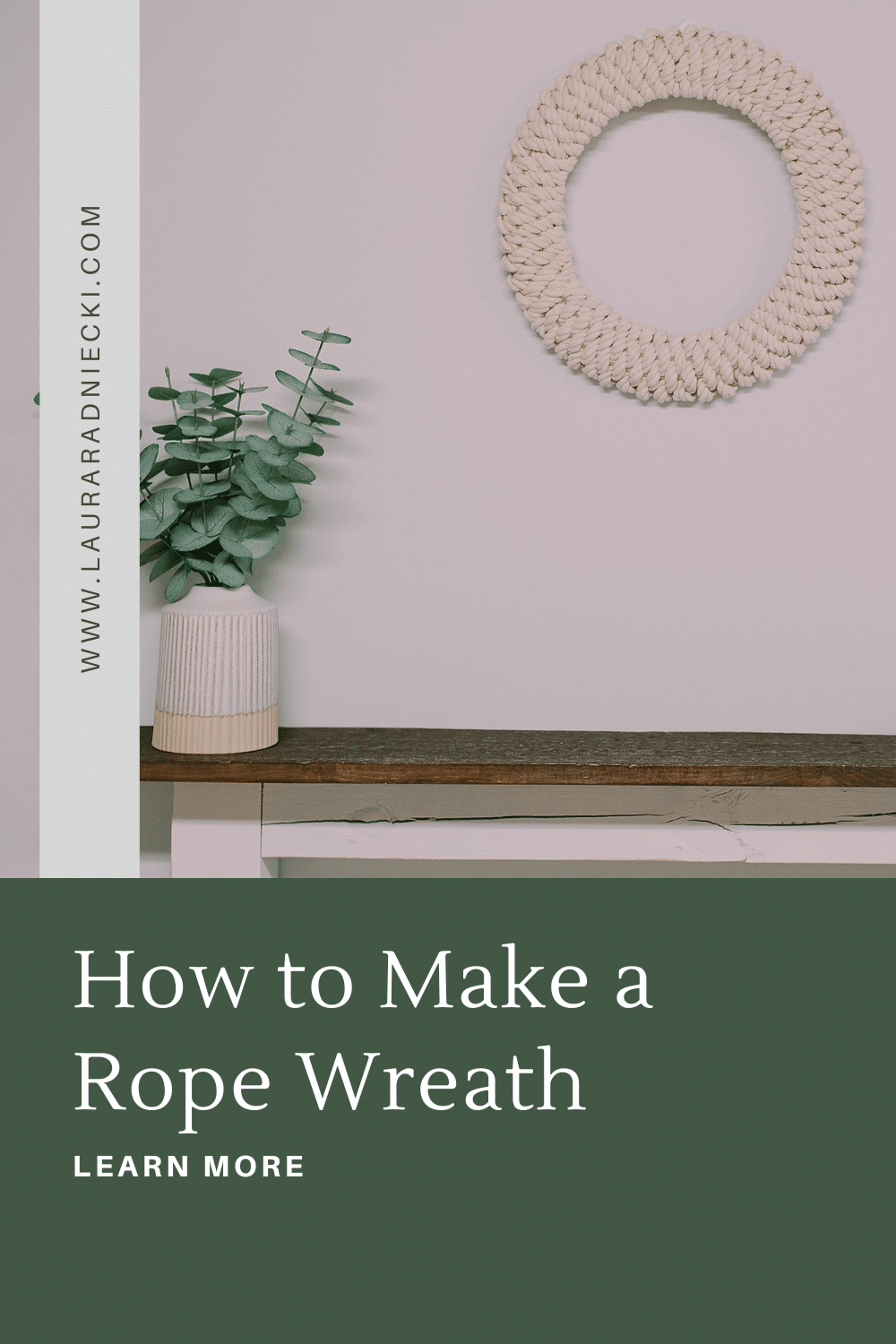 How to make a rope wreath using cotton rope from the Dollar Tree