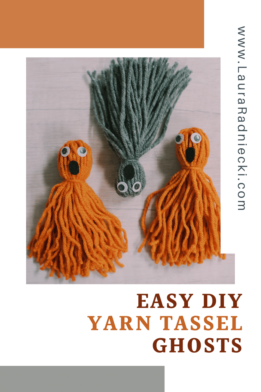 How to Make Yarn Tassel Ghosts for Halloween
