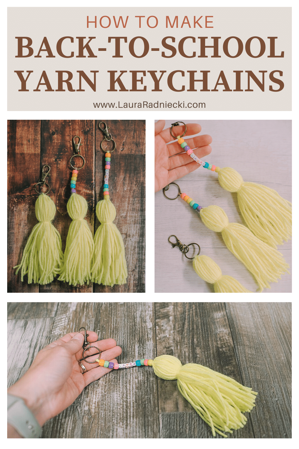 How to Make Yarn Tassel Keychains for Back-to-School