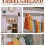 How to make a Fall Tassel Garland using yarn and wooden beads and twine as the hanging string.