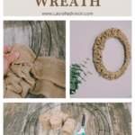 How to make a burlap ribbon wreath using a wire wreath form and burlap ribbon.