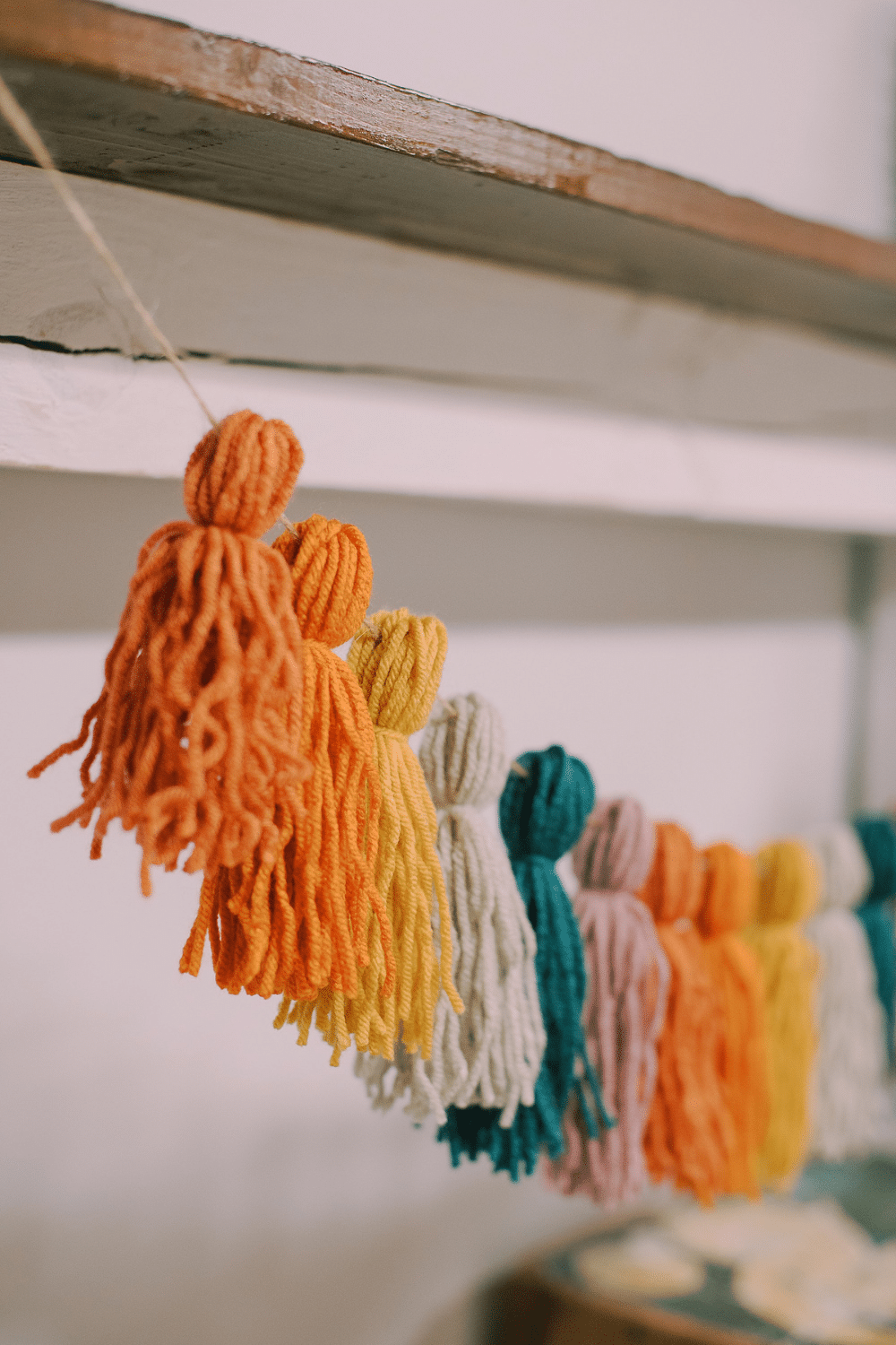 How to Make a Rainbow Yarn Tassel Garland