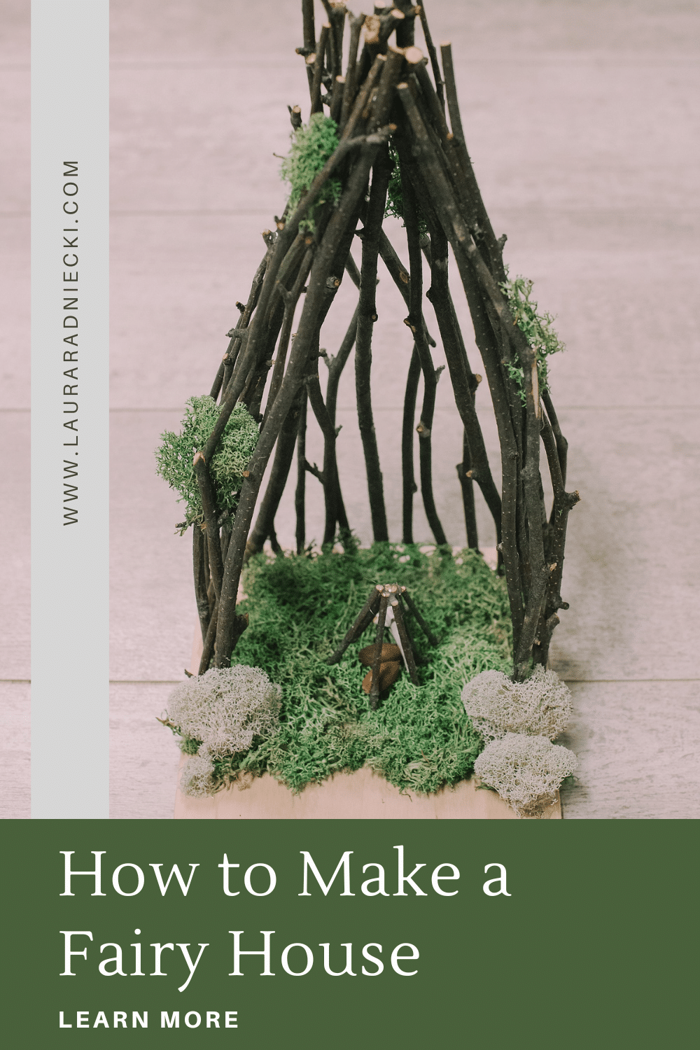 How to make a fairy house out of sticks and moss.