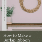 How to make a burlap ribbon wreath using a wire wreath form and burlap ribbon.
