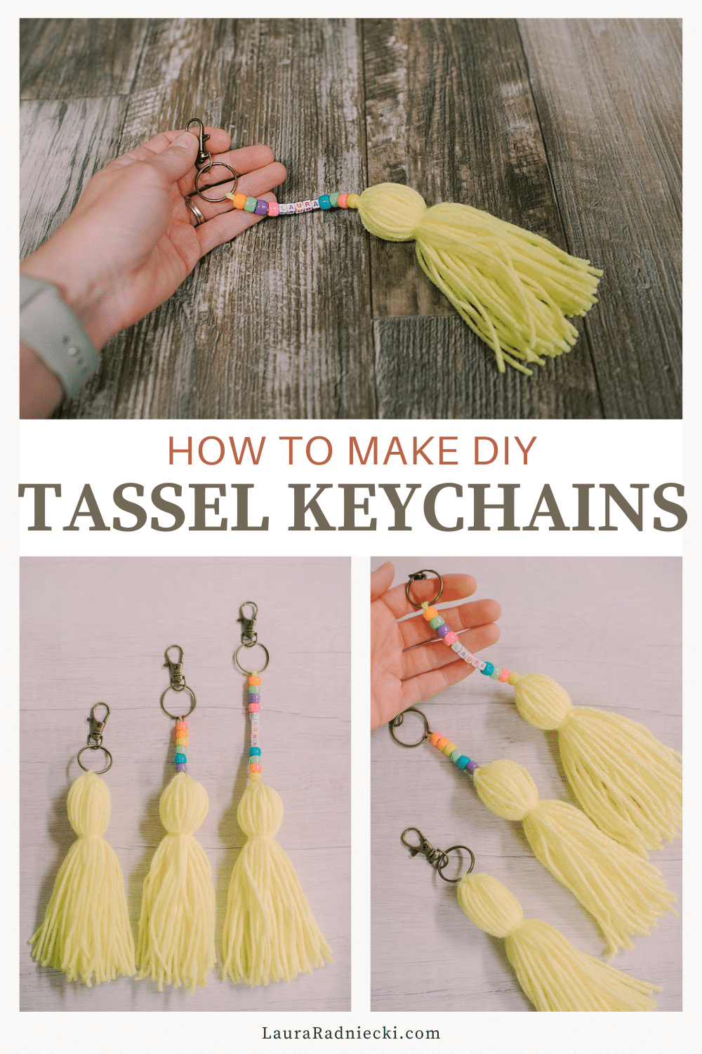 How to Make Yarn Tassel Keychains for Back-to-School