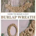 How to make a burlap ribbon wreath using a wire wreath form and burlap ribbon.