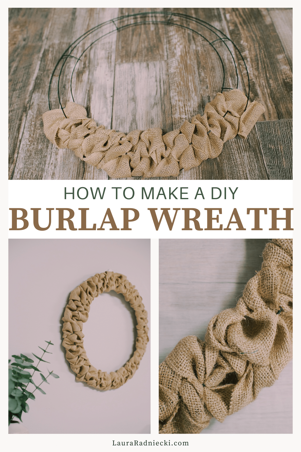 How to Make a Burlap Ribbon Wreath
