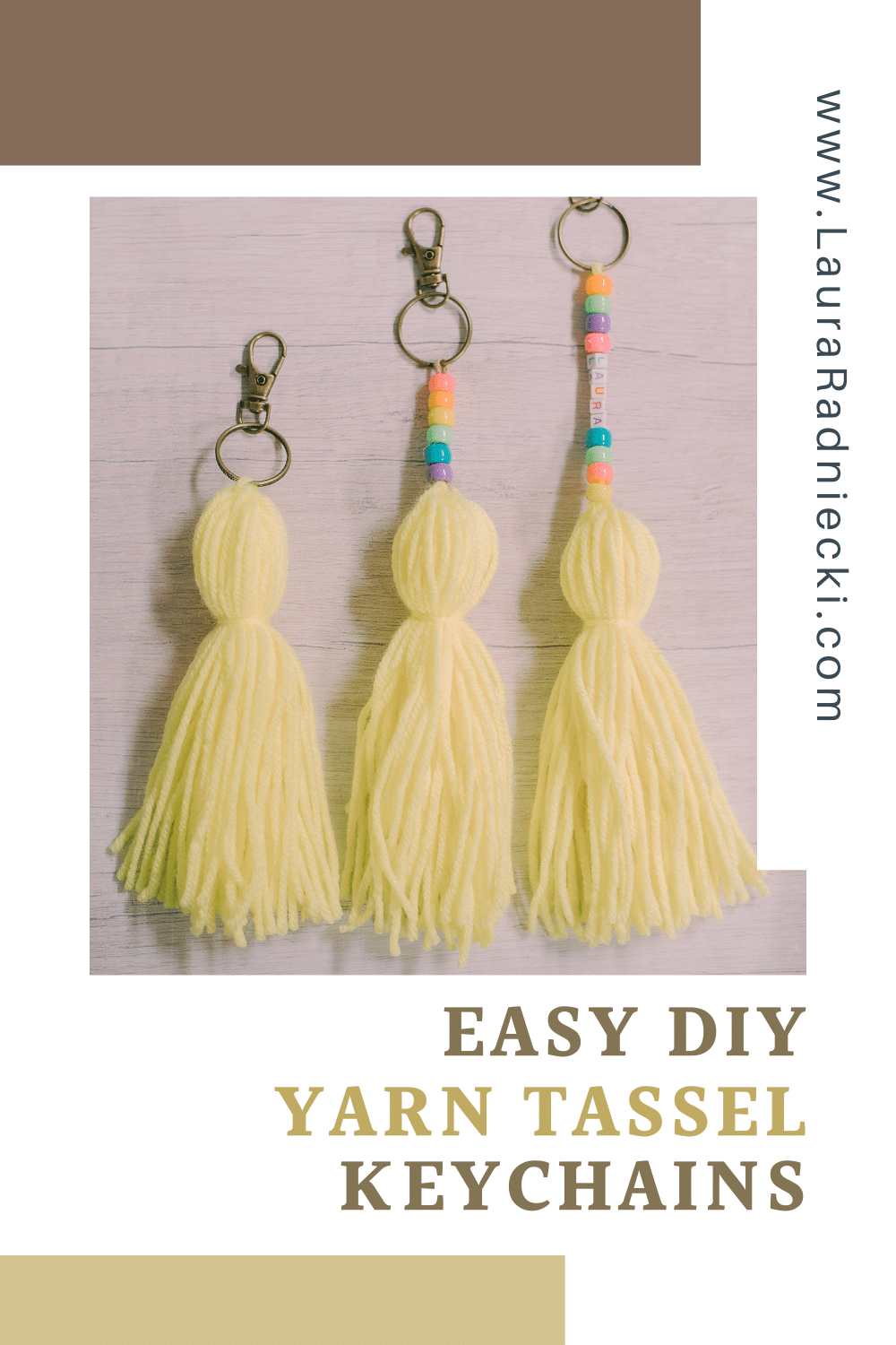 How to Make Yarn Tassel Keychains for Back-to-School