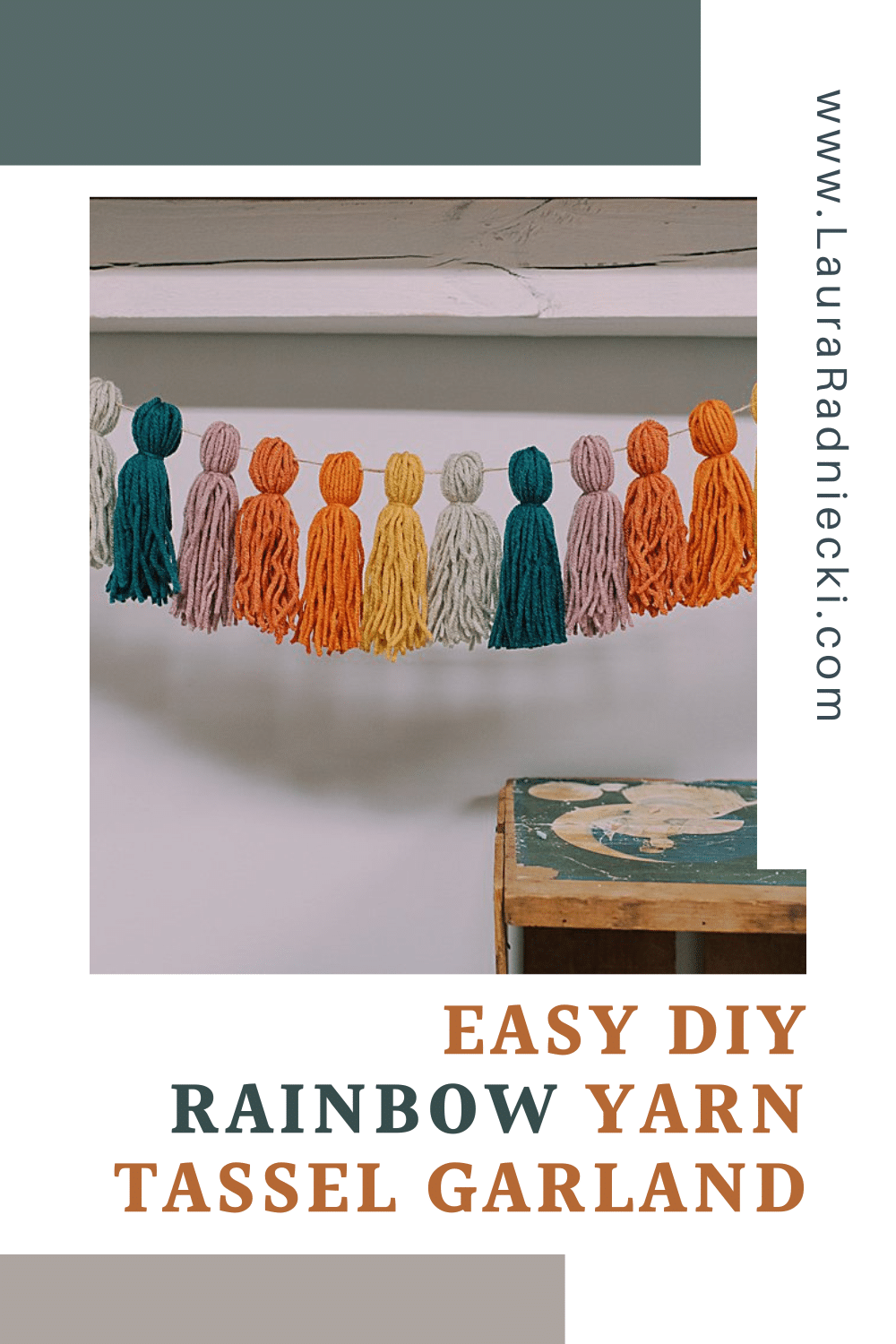 How to Make a Rainbow Yarn Tassel Garland