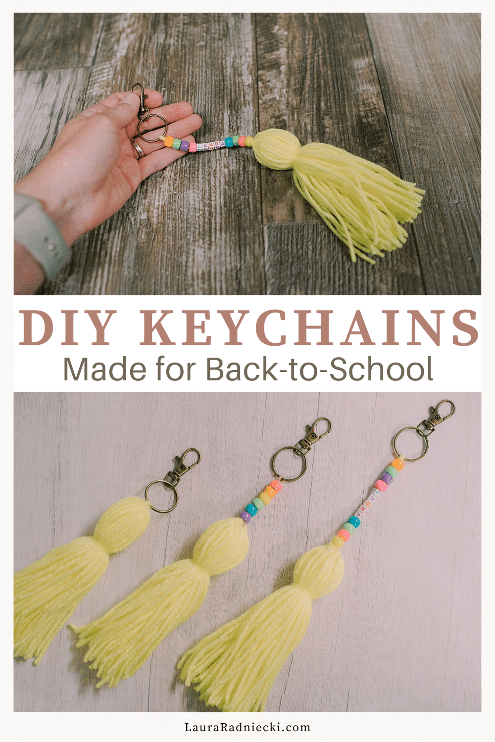 How to Make Yarn Tassel Keychains for Back-to-School