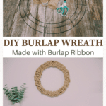 How to make a burlap ribbon wreath using a wire wreath form and burlap ribbon.