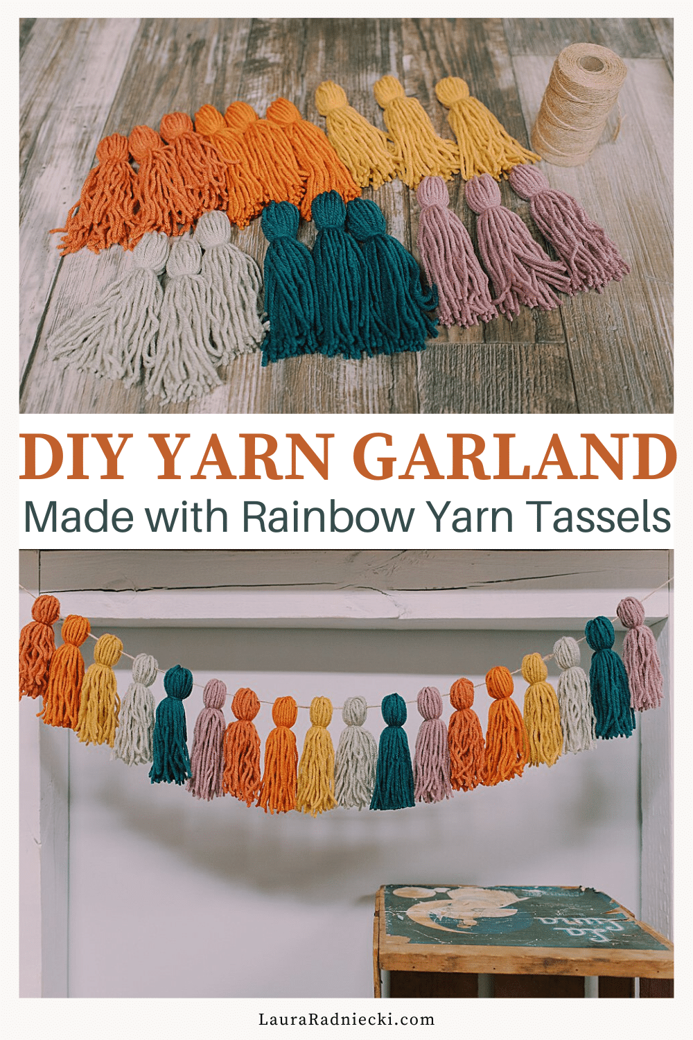 How to Make a Rainbow Yarn Tassel Garland