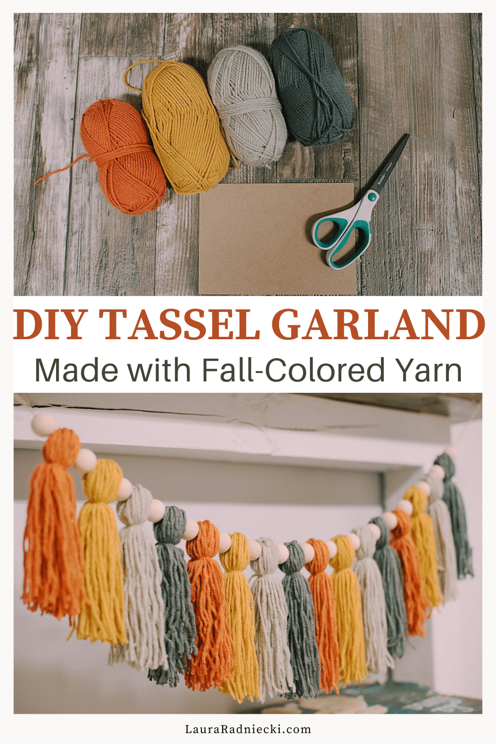 How to Make a Fall Yarn Tassel Garland