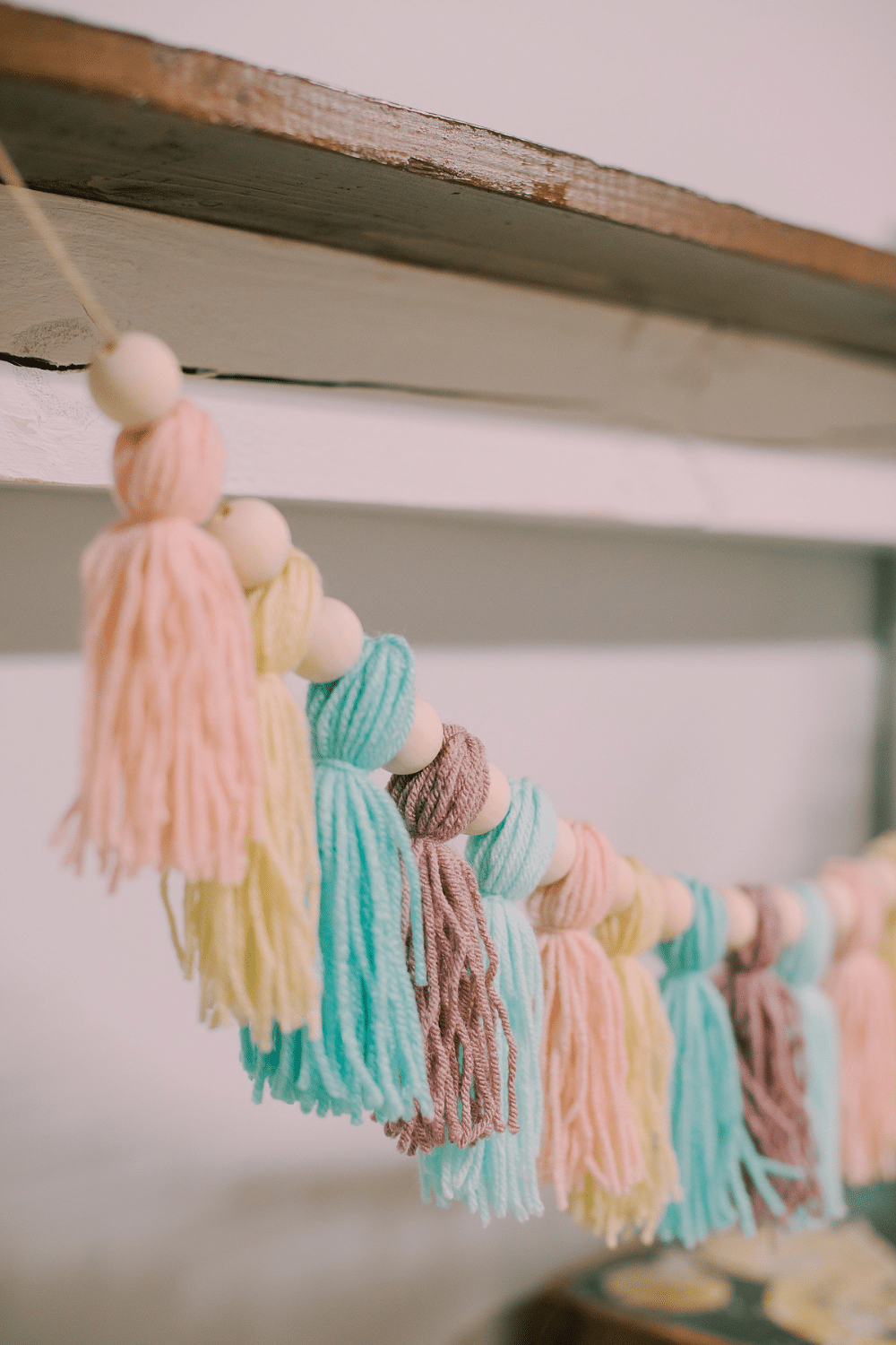 How to Make a Pastel Yarn Tassel Garland