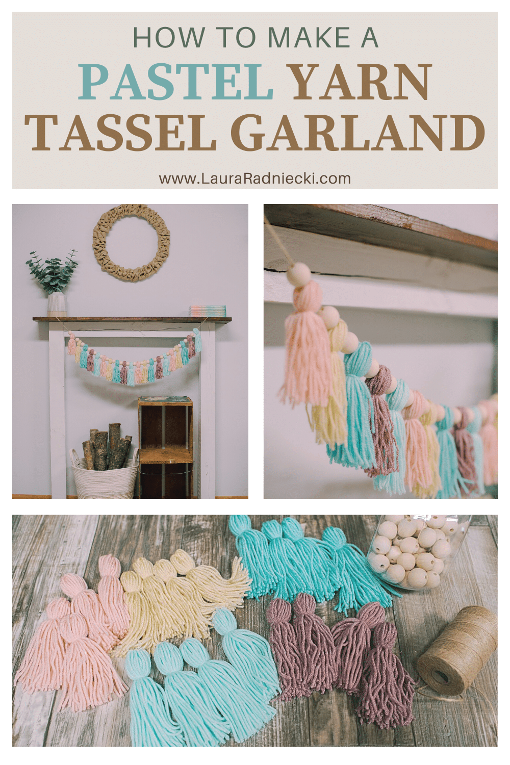 How to Make a Pastel Yarn Tassel Garland