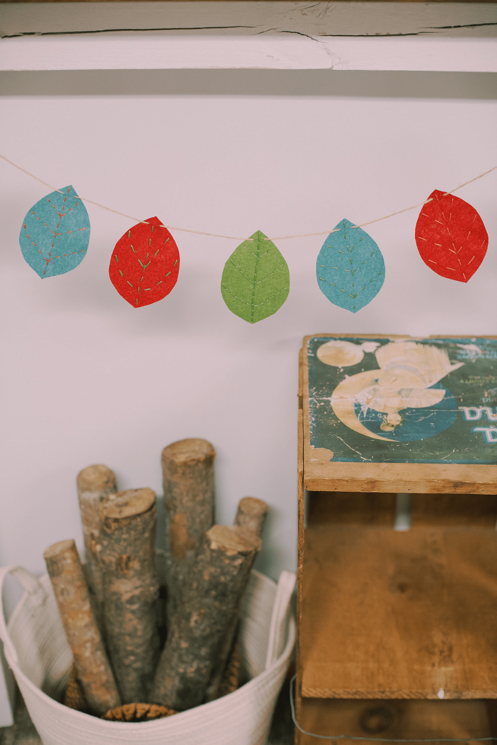 How to Make an Embroidered Felt Leaf Garland