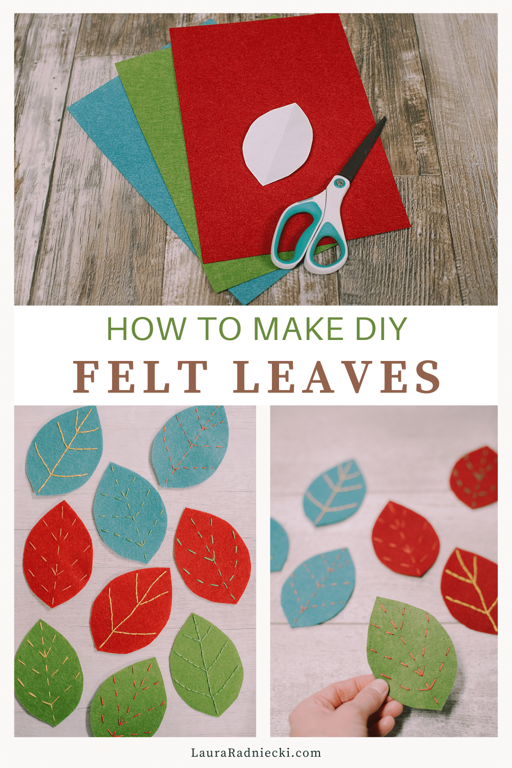 How to Make Embroidered Felt Leaves