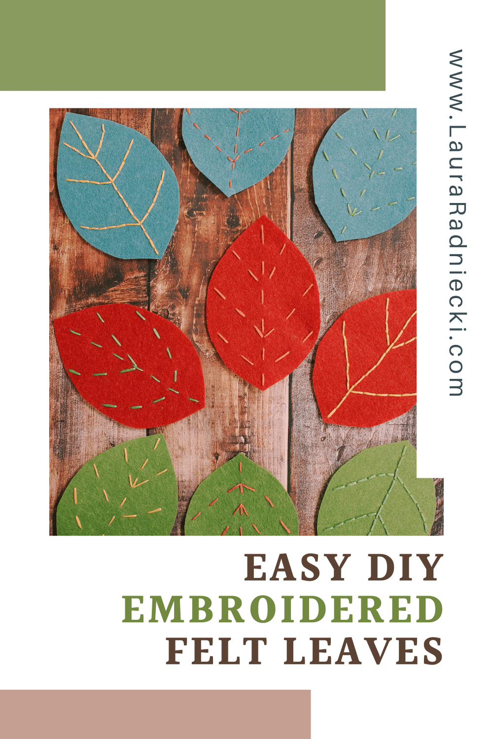 How to Make Embroidered Felt Leaves