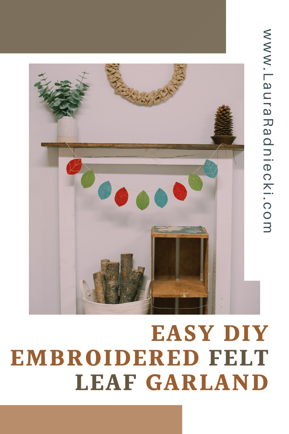 How to Make an Embroidered Felt Leaf Garland