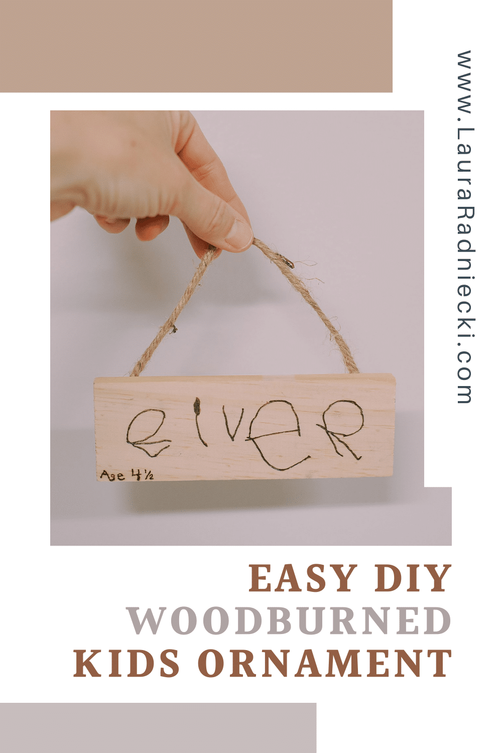 How to Make a Woodburned Kids\' Handwriting Ornament