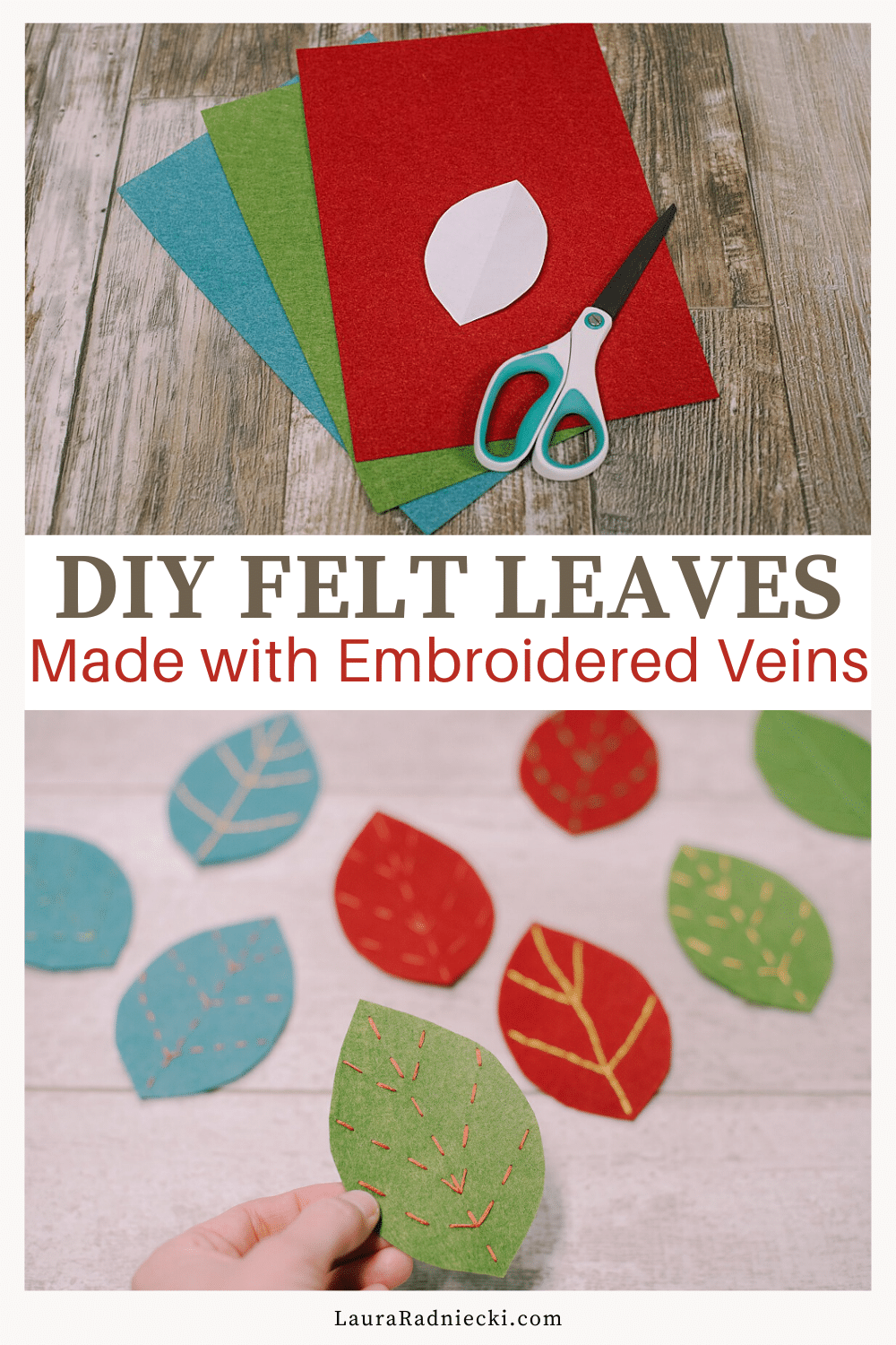 How to Make Embroidered Felt Leaves