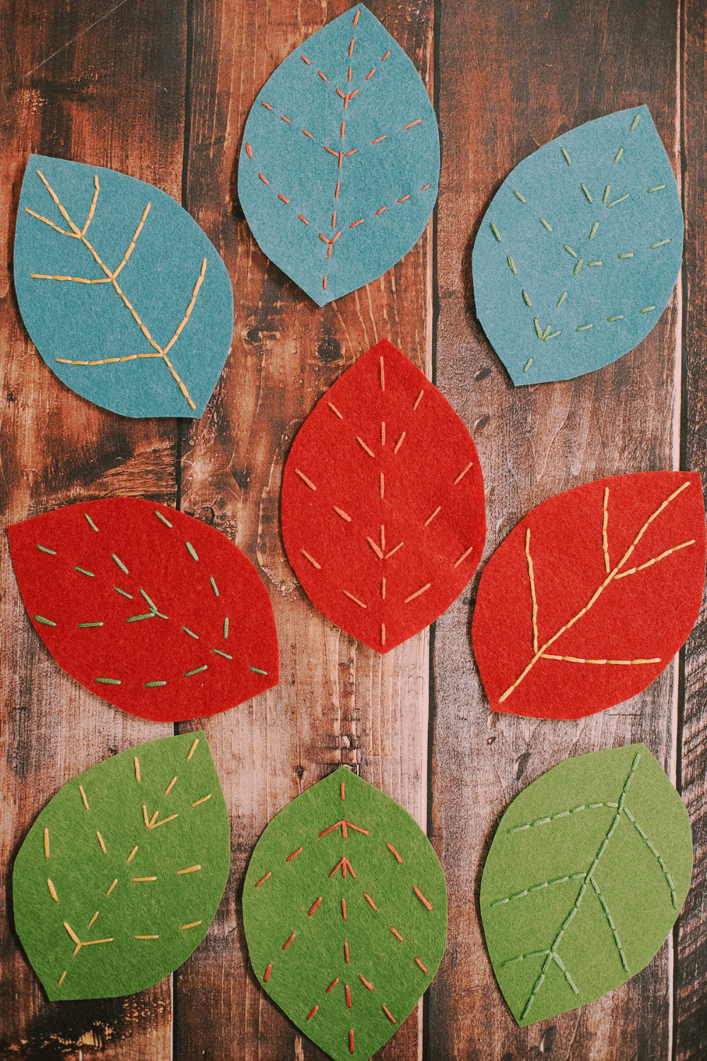 How to Make Embroidered Felt Leaves